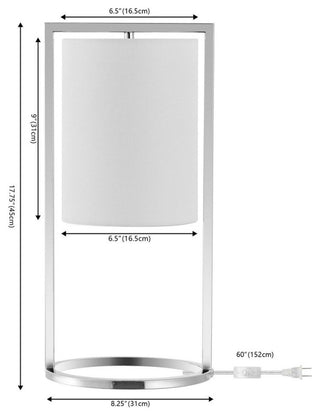 Safavieh Tamiko 17.75" Table Lamp, Chrome
