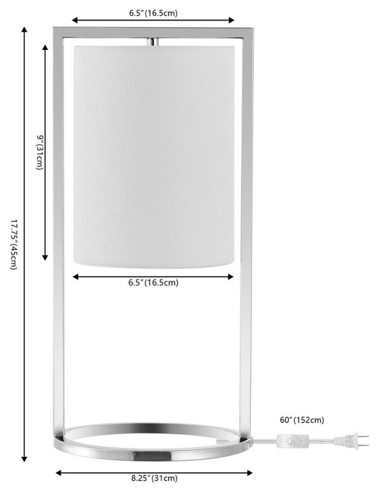 Safavieh Tamiko 17.75" Table Lamp, Chrome