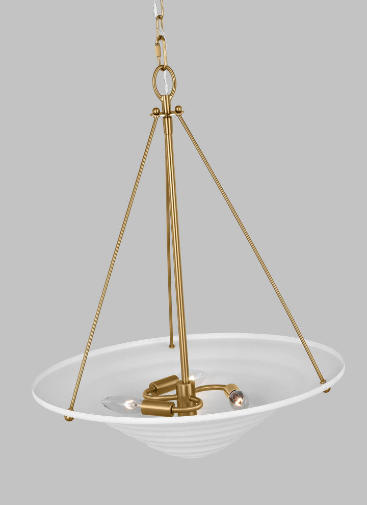 Dosinia Large Pendant, Textured White