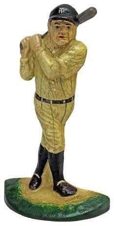 The Greatest Baseball Player Cast Iron Bookend and Sculptural Doorstop