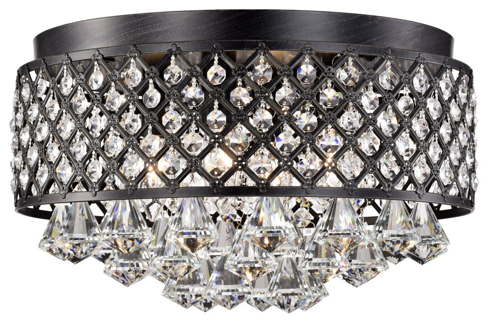 Chloe 4-light Antique Black Flush Mount Chandelier