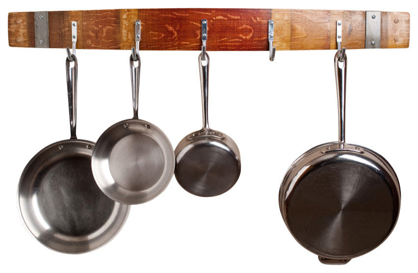 Wine Barrel Pot Rack With Bands