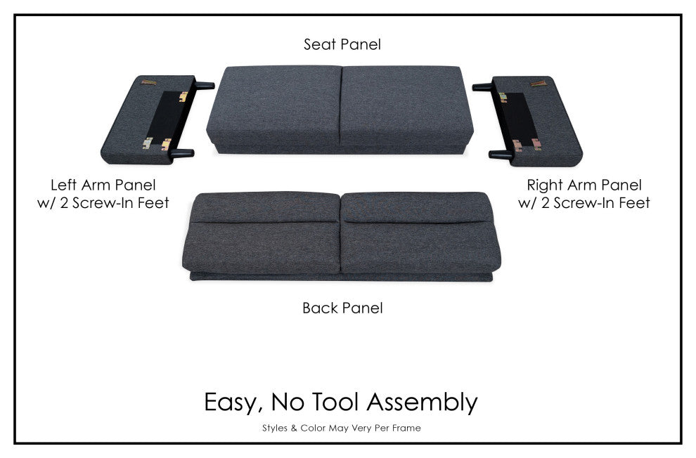 Asher Channeled Loveseat, Gray