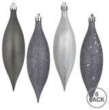 Four-Finish Finial Drop Christmas Ornament , Pewter, 5.5"
