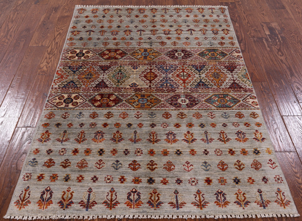 3' 11" X 5' 10" Super Kazak Khorjin Hand-Knotted Rug Q5840