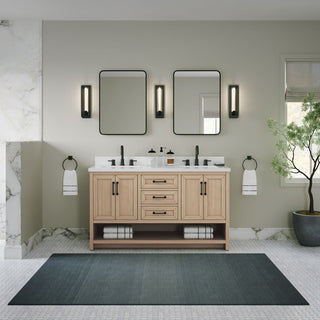 The Asher Bathroom Vanity, Gray, 60", Double Sink, Freestanding