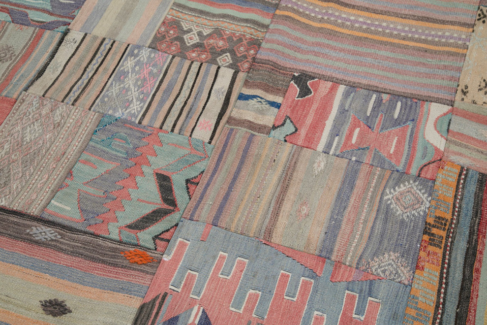 Rug N Carpet - Handmade Anatolian 6' 8'' x 9' 10'' Unique Patchwork Kilim Rug
