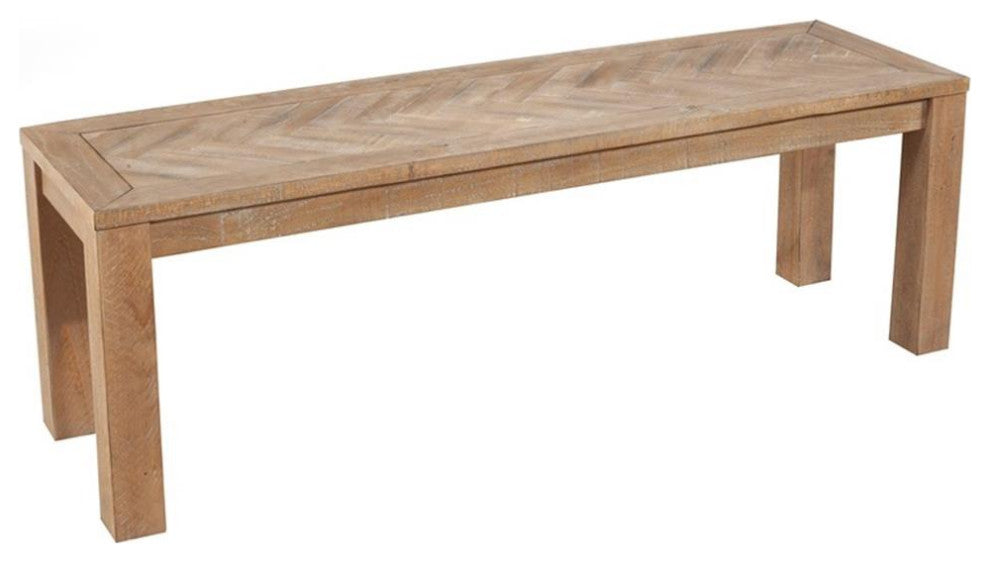 Aiden Dining Bench, Weathered Natural