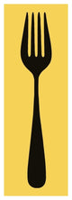 "Mealtime: Black on Yellow - Fork" Digital Paper Print by BG.Studio, 20"x56"