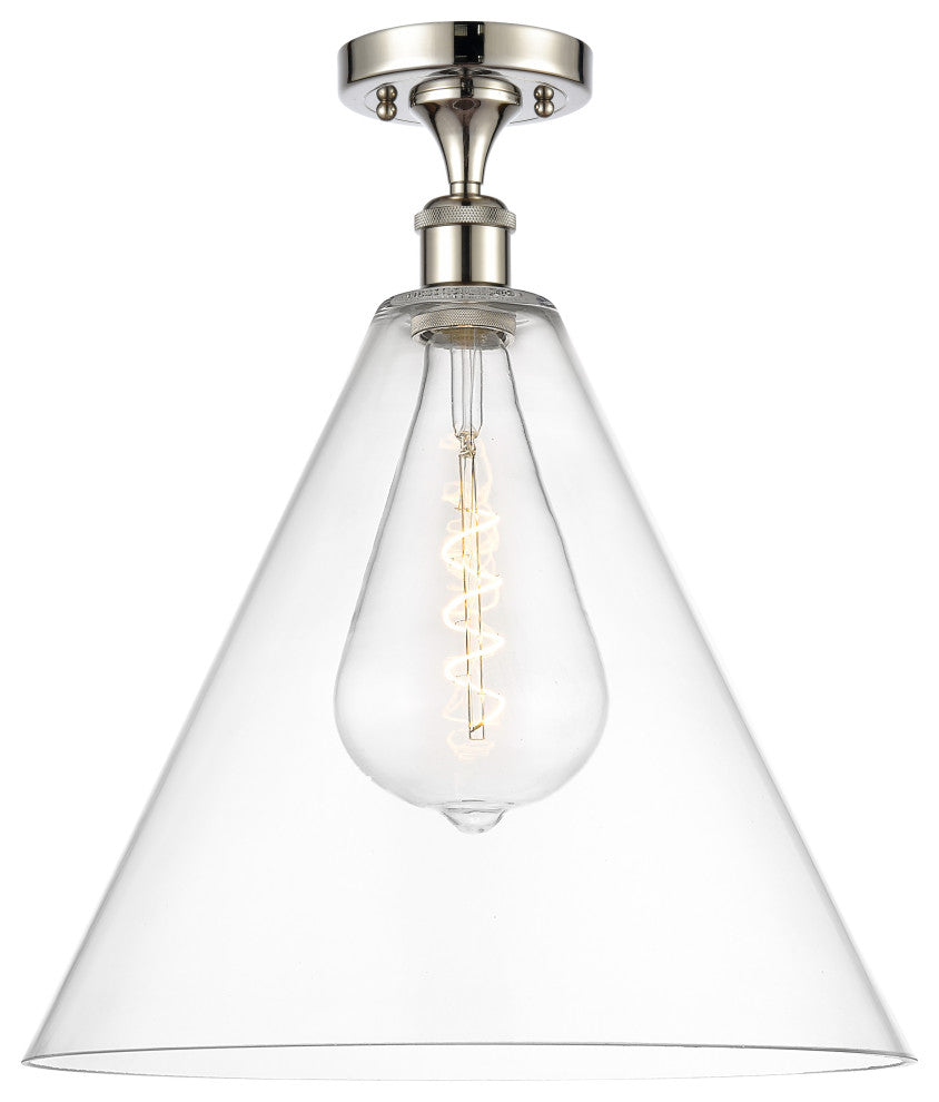Innovations 516-1C-PN-GBC-162 1 Light Semi-Flush Mount, Polished Nickel