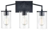 Beverlly 3 Light 20" Matte Black Bathroom Vanity Light