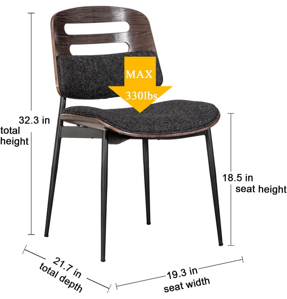 Modern Leather Side Dining Chairs , Black