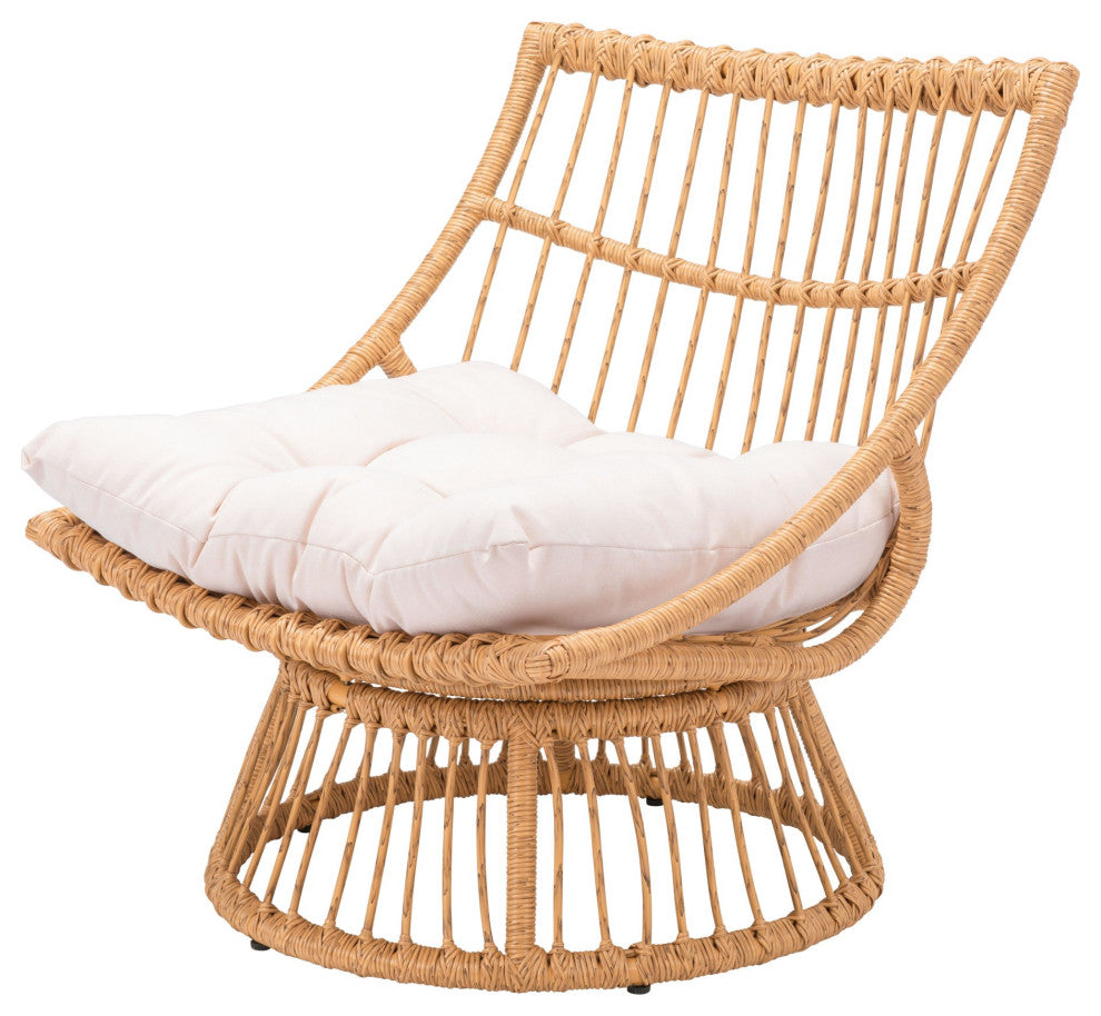 Lounge Chair, Aluminum, Metal, Beige, Natural, Outdoor Patio Balcony Garden