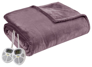 Serta Plush Heated Blanket, Purple