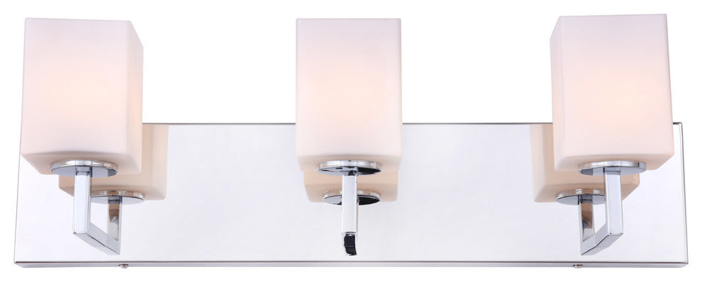 Woodbridge Candice Bath/Wall, 3-Light, 22"W, Opal Square Glass, Led