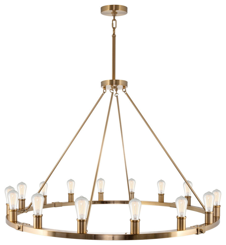 Kira Home Homestead 48" Rustic Farmhouse Wagon Wheel Chandelier, Round Kitchen