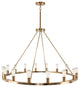 Kira Home Homestead 48" Rustic Farmhouse Wagon Wheel Chandelier, Round Kitchen