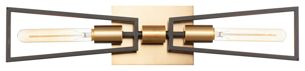 Maxim 11652 Wings 2 Light 25"W Bathroom Vanity Light - Black / Satin Brass