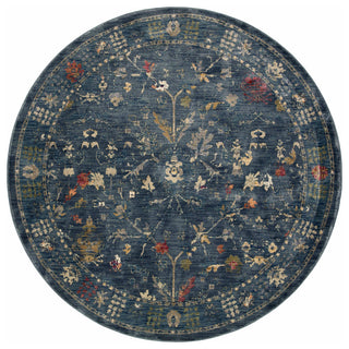 Giada GIA-06 Area Rug, Denim/Multi, 7'9"x7'9" Round