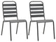 Vidaxl Stackable Outdoor Chairs, Set of 2, Steel Gray