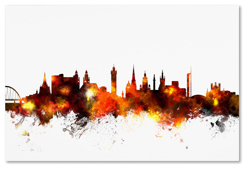 Michael Tompsett ''Glasgow Scotland Skyline Red'' Canvas Art, 16x24