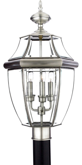Quoizel NY9043 Newbury 3 Light 23" Tall Post Lantern - Pewter