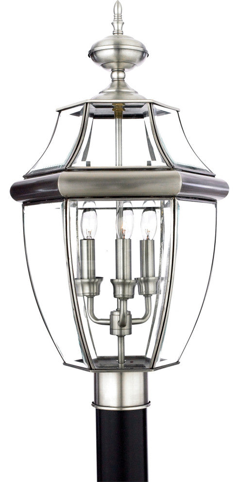 Quoizel NY9043 Newbury 3 Light 23" Tall Post Lantern - Pewter