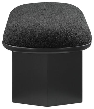 Wilshire Boucle Fabric Upholstered Bench, Black, Black Finish