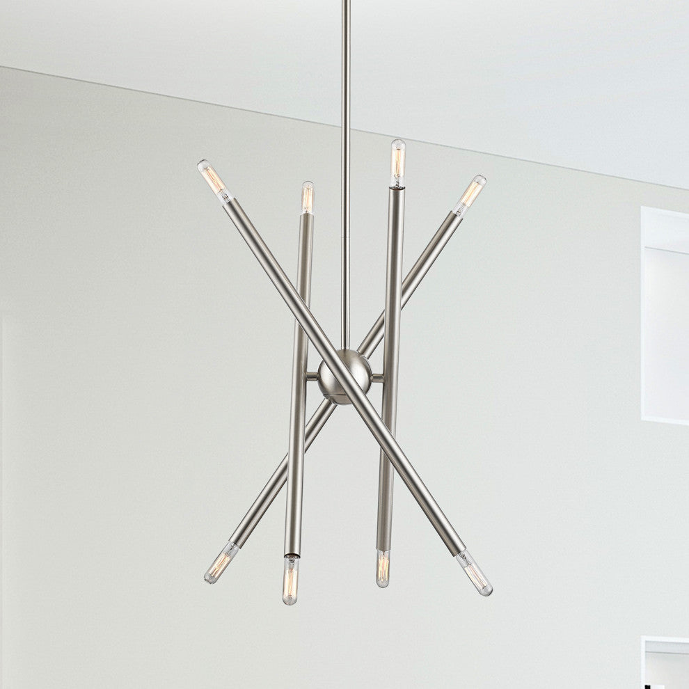 Livex Lighting Soho 8 Light Brushed Nickel Chandelier