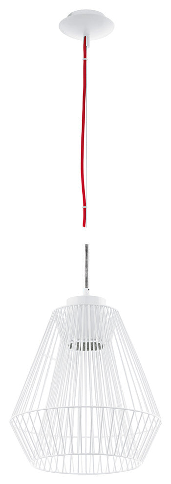 Eglo 1x50w Wire Cage Pendant W/ White Finish - 200858A