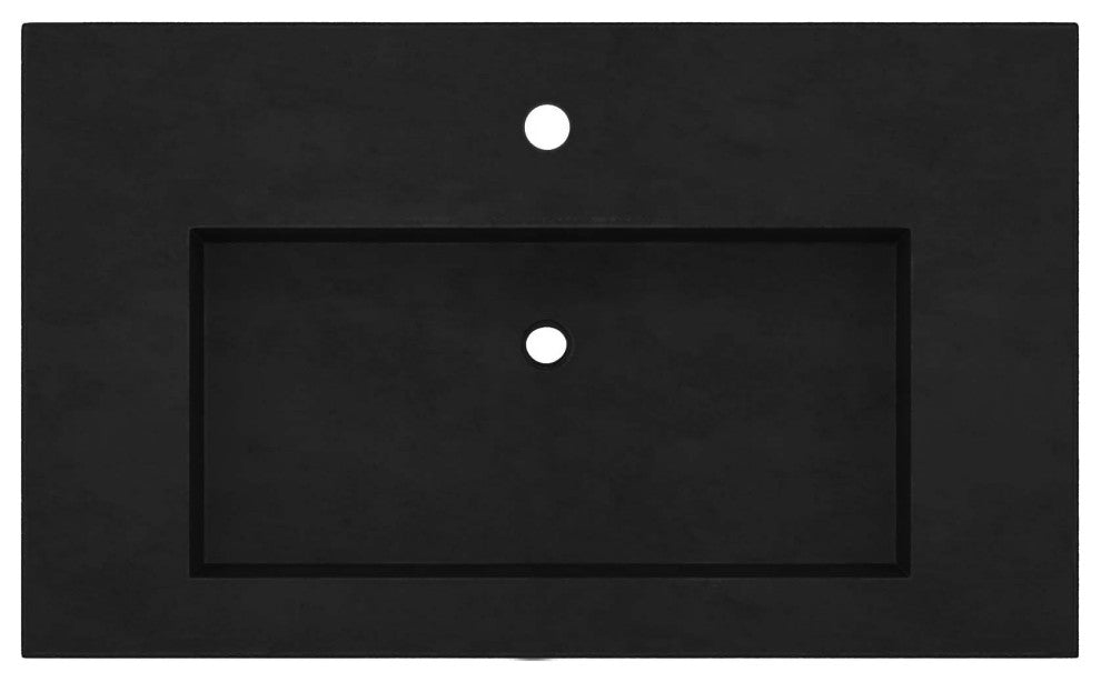 36" Capistrano Vanity Top with Integral Sink, Charcoal, Single Faucet Hole