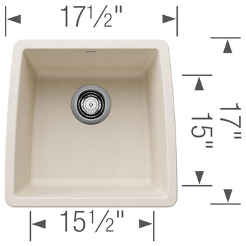 Blanco 440081 Performa 17-1/2" Undermount Single Basin SILGRANIT - Soft White