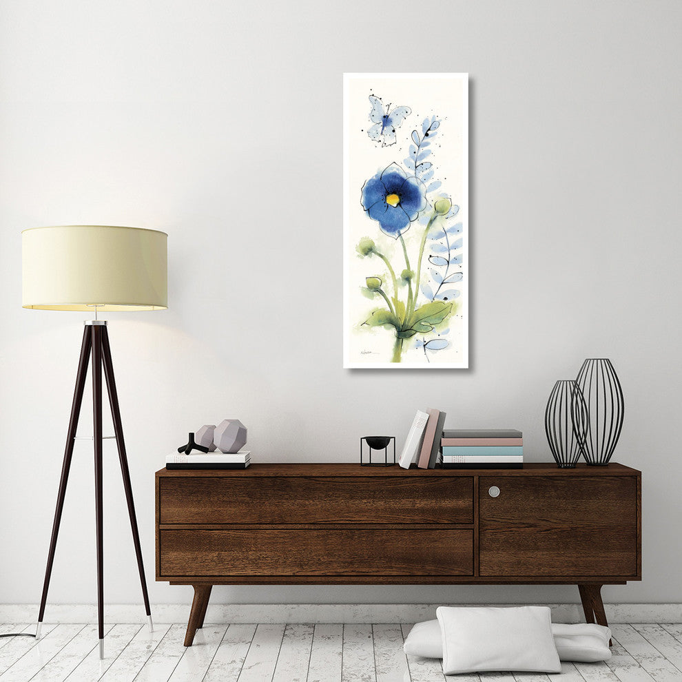 "Independent Blooms Blue V" Digital Paper Print by Shirley Novak, 22"x52"