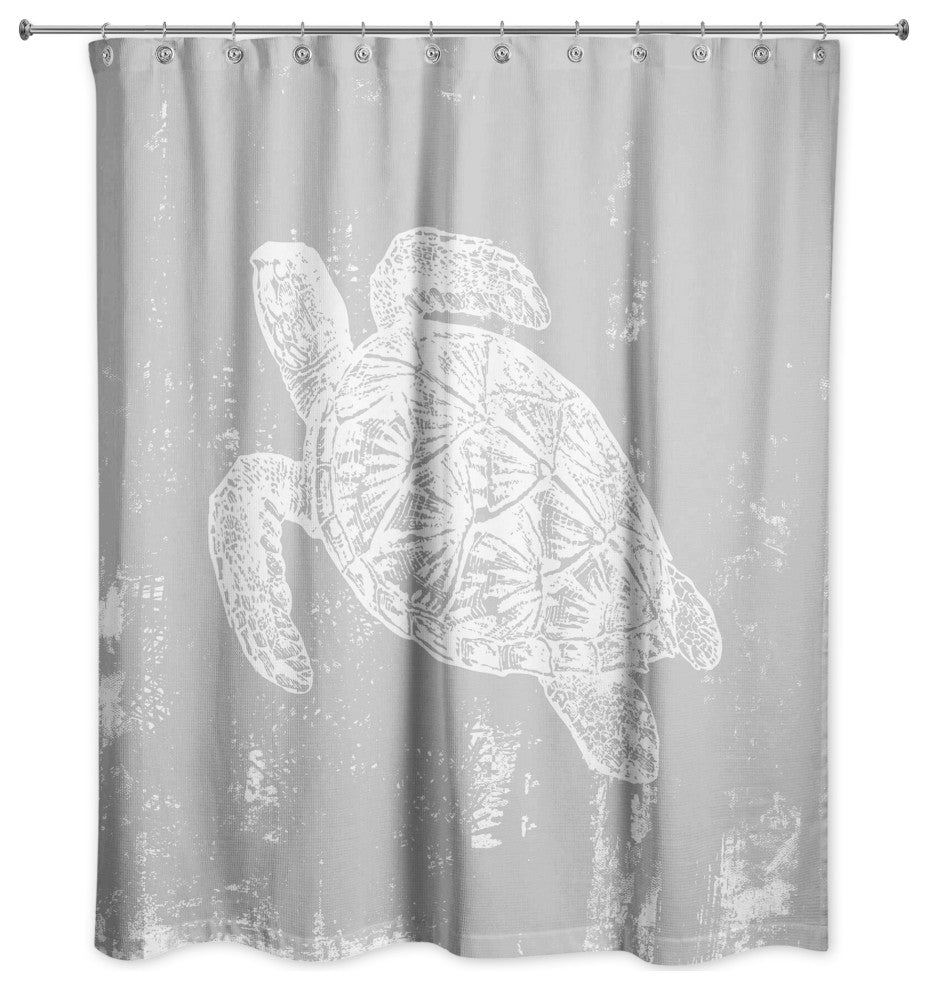 Sea Turtle Stamp 1 71x74 Shower Curtain