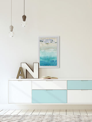 "Beach Sun Beds" Framed Painting Print, 20"x30"