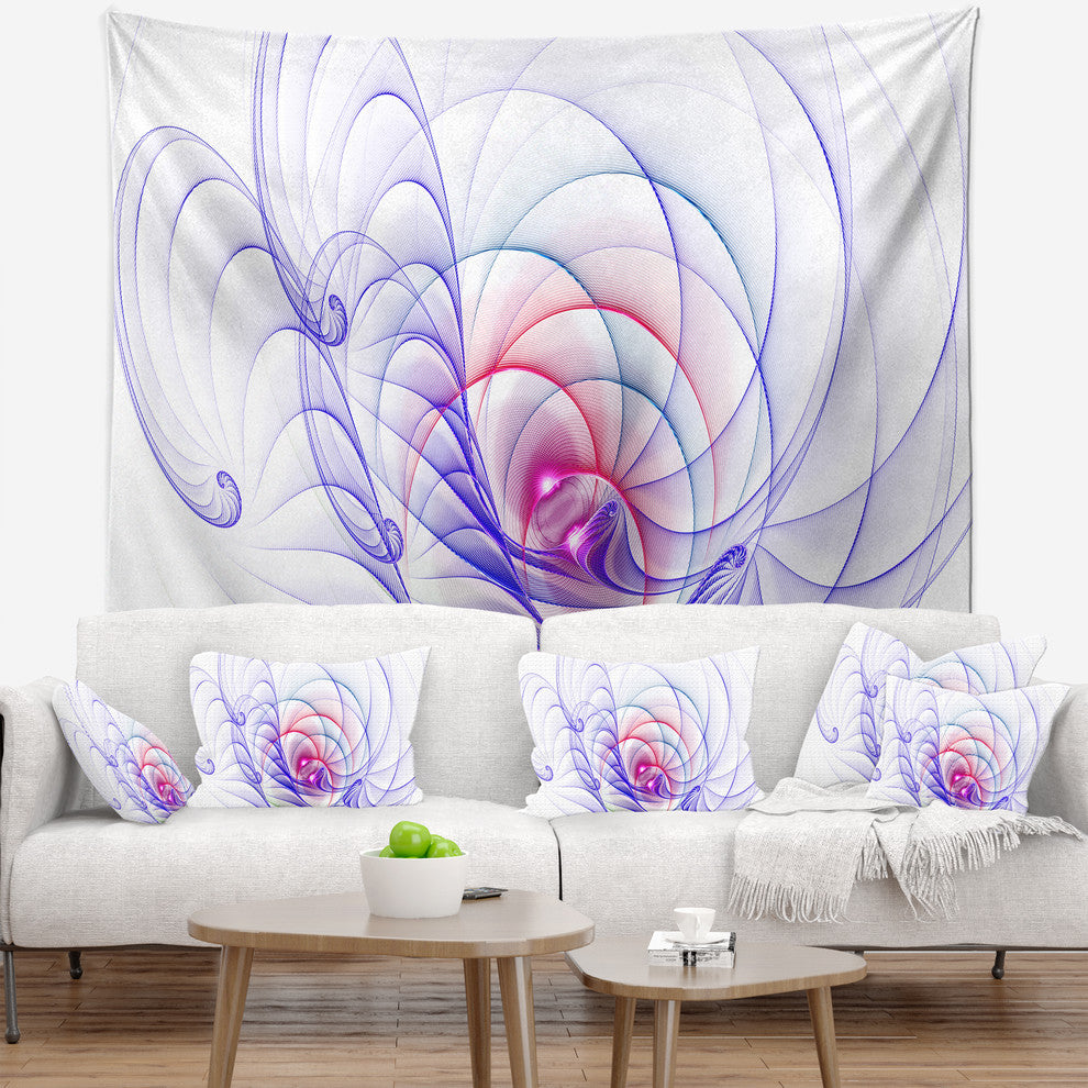 3D Blue Surreal Illustration Abstract Wall Tapestry, 39"x32"