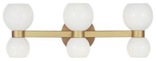 Generation Lighting, KSV1006BBSMG, Six Light Vanity, Burnished Brass