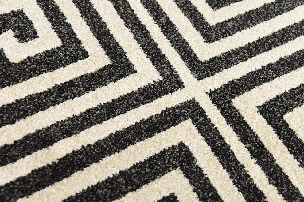 Unique Loom Black Athens Greek Key 2' 0 x 6' 0 Runner Rug
