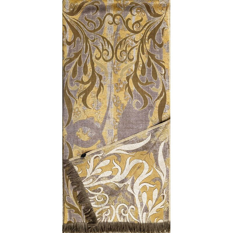 Midnight Garden Wool Throw, Gold