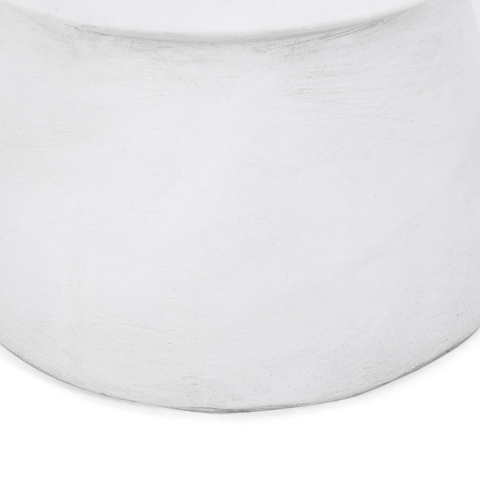 Cambio Outdoor Lightweight Concrete Side Table, Antique White