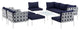White Navy Harmony 10 Piece Outdoor Patio Aluminum Sectional Sofa Set