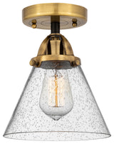 Large Cone Semi-Flush Mount, Black Antique Brass, Seedy, Seedy