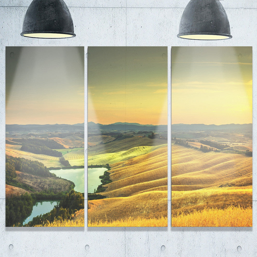 "Rural Landscape Italy Panorama" Metal Wall Art, 3 Panels, 36"x28"