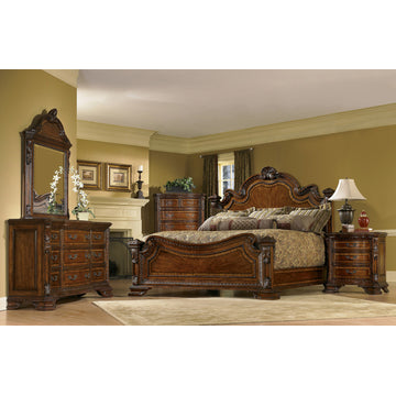 Old World Estate Bed - Medium Cherry, King