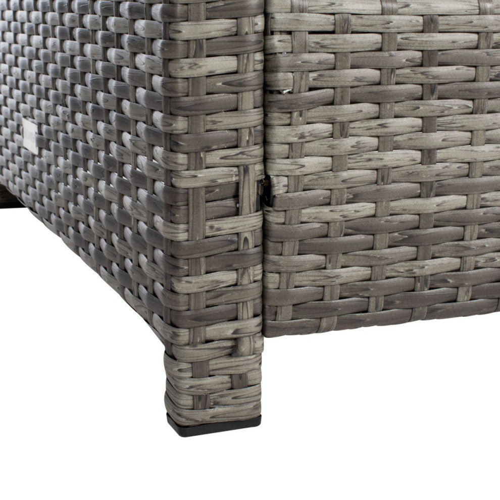 Safavieh Outdoor Vellor 4 Piece Living Set Grey Brown/White