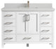 Malibu 48 Single Sink Bath Vanity in White  2" Carrara Quartz