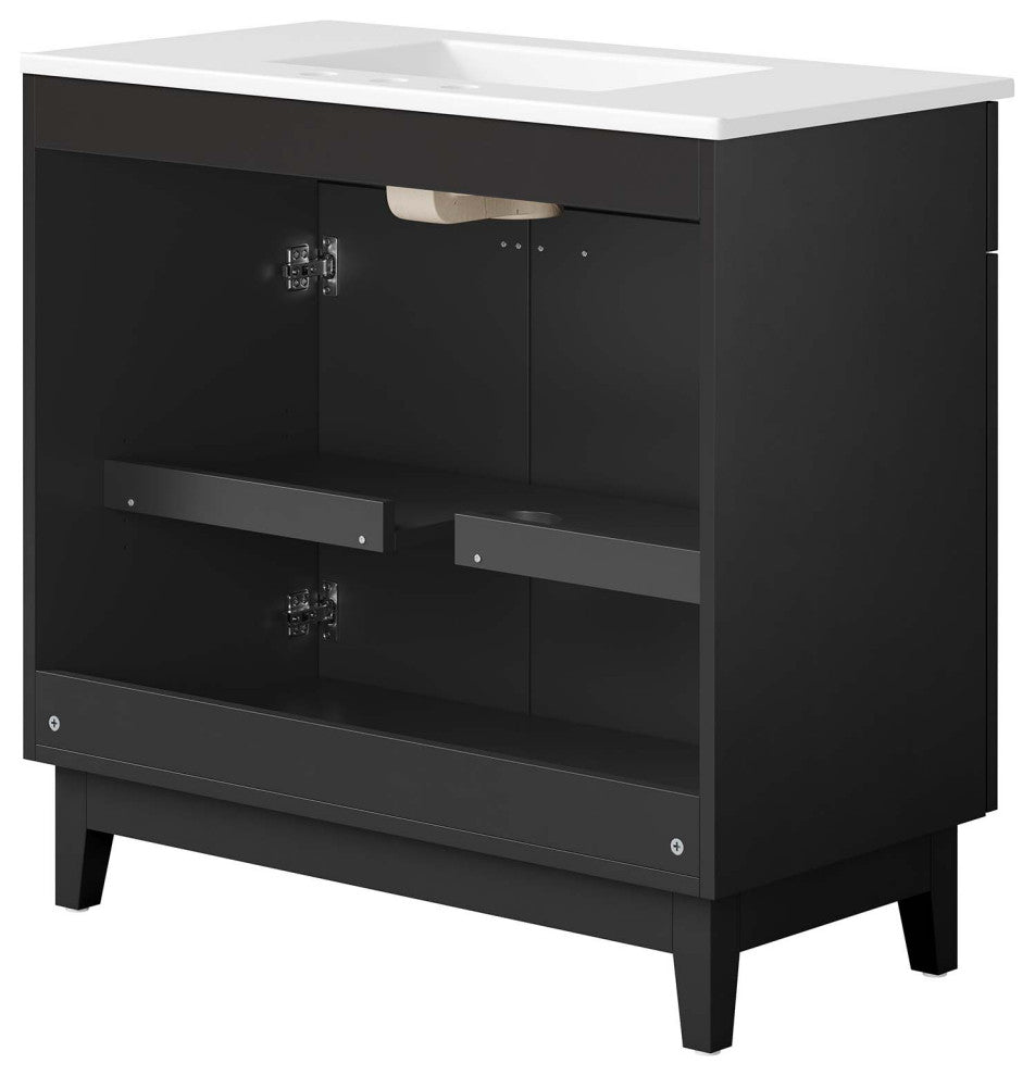 Miles 36" Bathroom Vanity - White Black