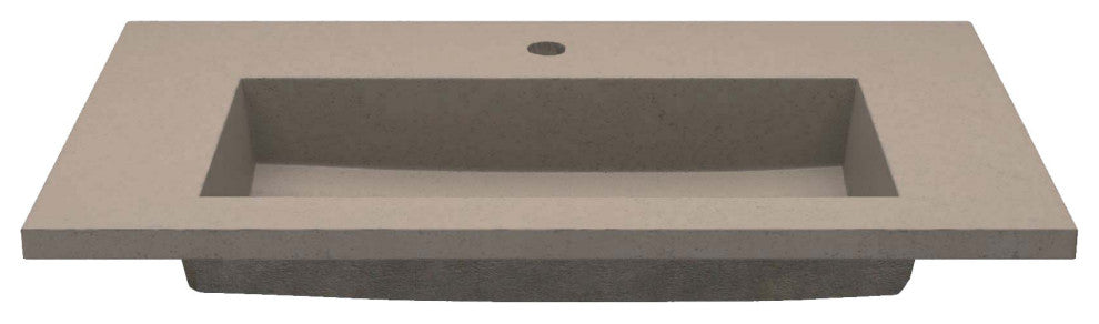 36" Capistrano Vanity Top with Integral Sink, Earth, Single Faucet Hole