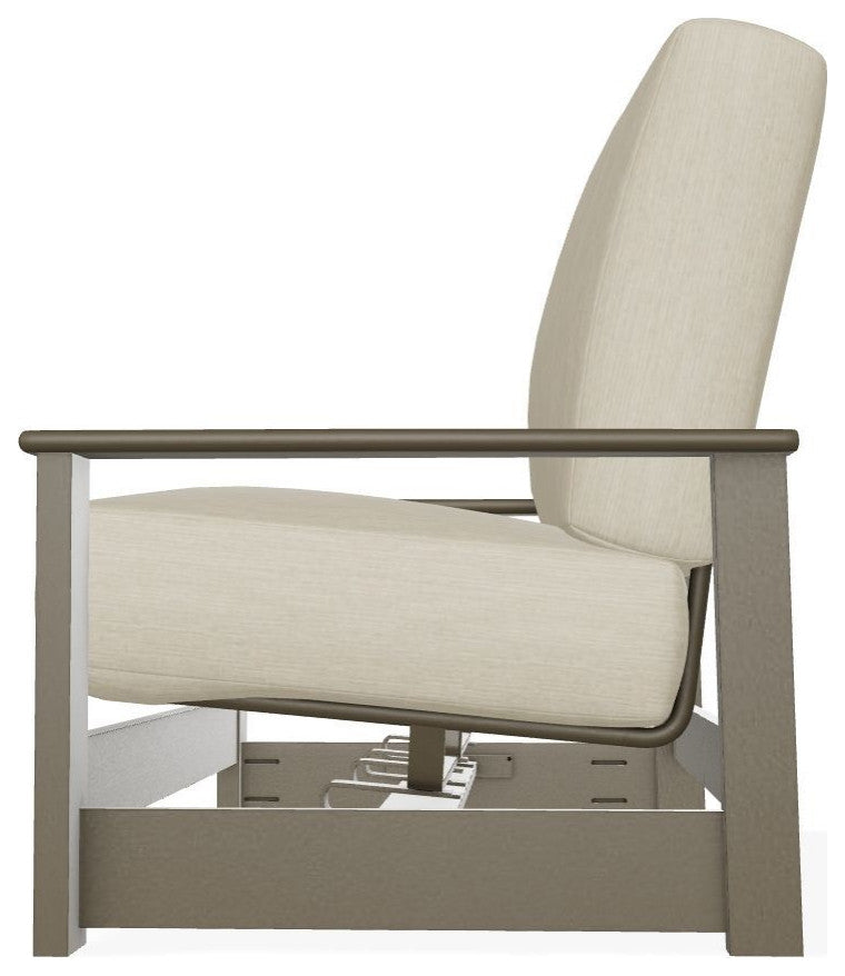 Leeward Deep Seat Outdoor Loveseat with Hidden Motion, Huskie/Beachwood