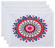 18"x14" Mod, Geometric Print Placemat, Blue, Set of 4
